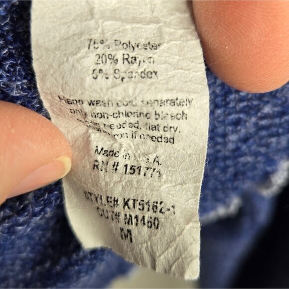 LE LIS COLLECTION Blue Long Sleeve Women's Crop Top Size M - Picture 6 of 6